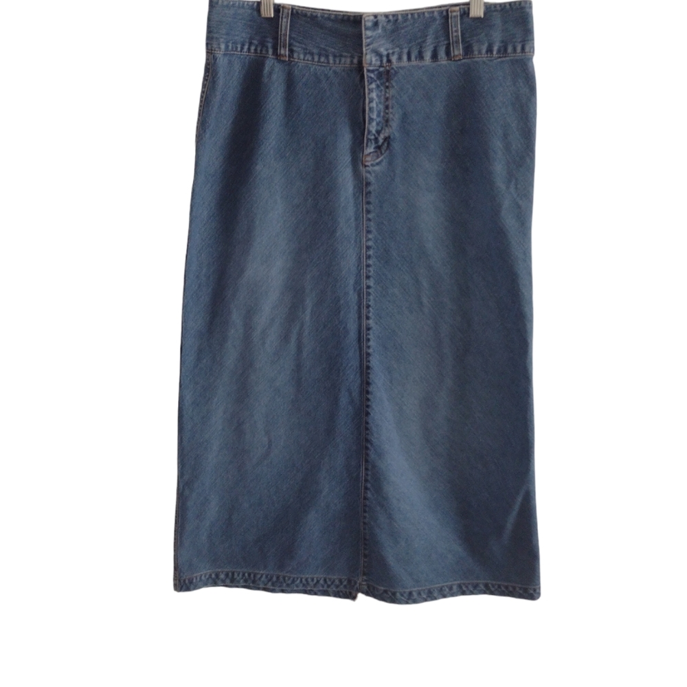 Old Navy Maxi length Denim Jean skirt. Slit back. Size 14. Preloved EUC
